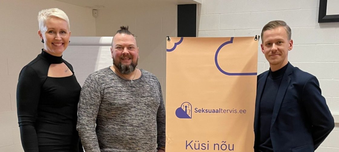 Eesti Seksuaaltervise -liiton kouluttaja Kerli Hannus, Sexpon toiminnanjohtaja Tommi Paalanen ja toiminnanjohtaja Jonas Grauberg.